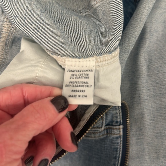 Jonathan Simkhai Denim Long Sleeve Jumpsuit 0 - Picture 8 of 10